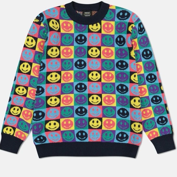 Wesc Other - Wesc Multicolor Smiley Face Unisex Crewneck Sweater NWT